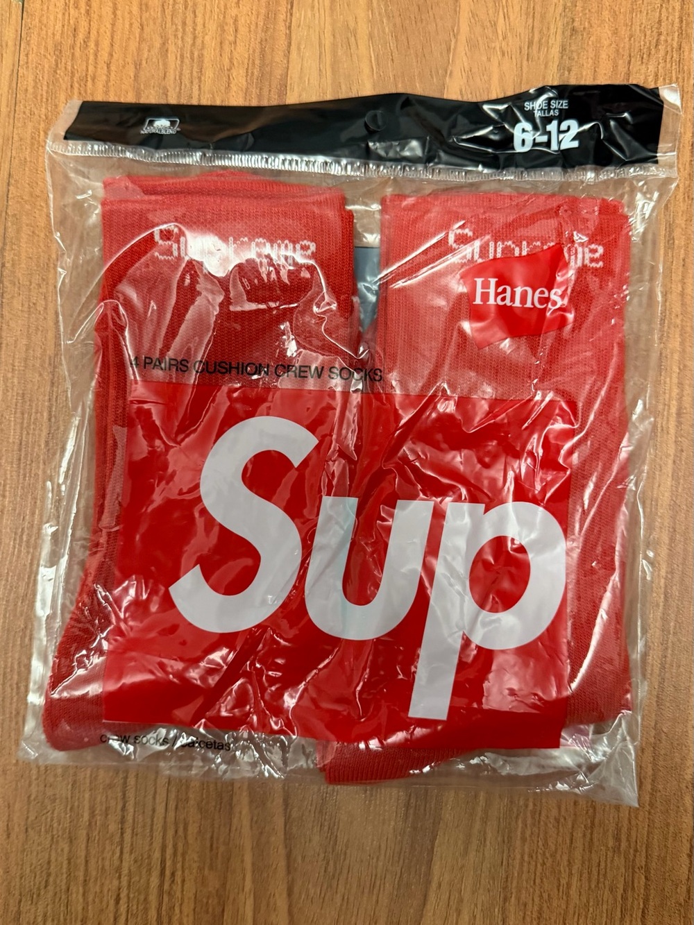 Supreme x Hanes Red Crew Socks